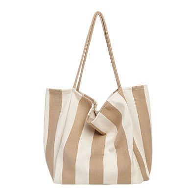 Striped Canvas Beach Bags