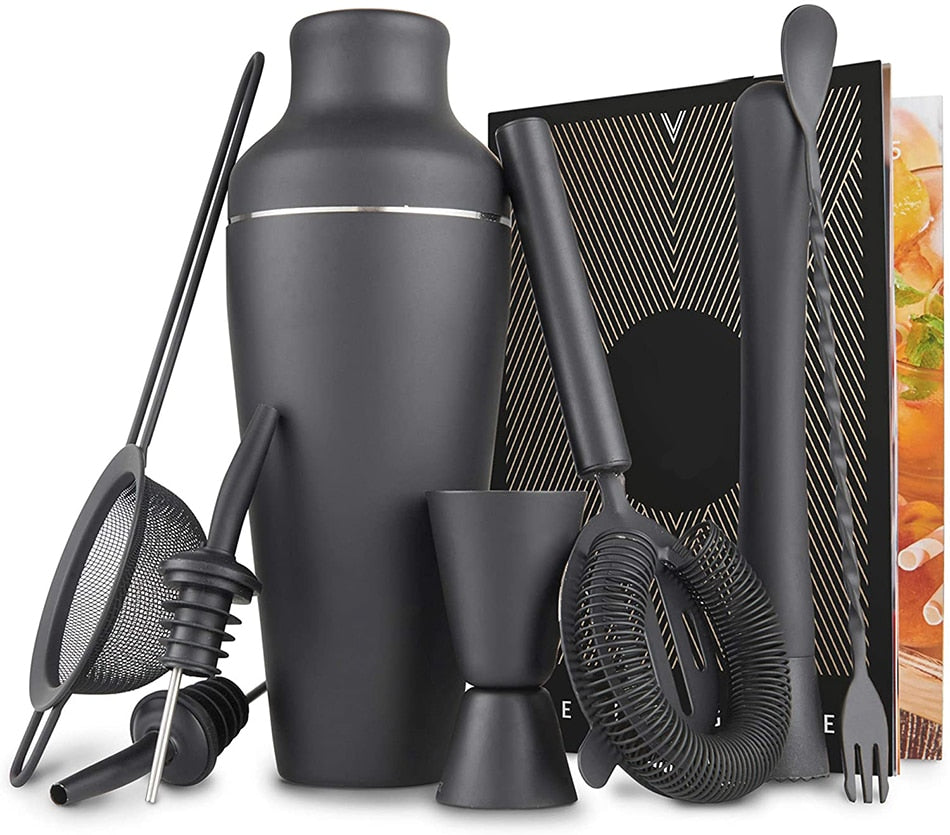 Matte Black Cocktail Shaker Set