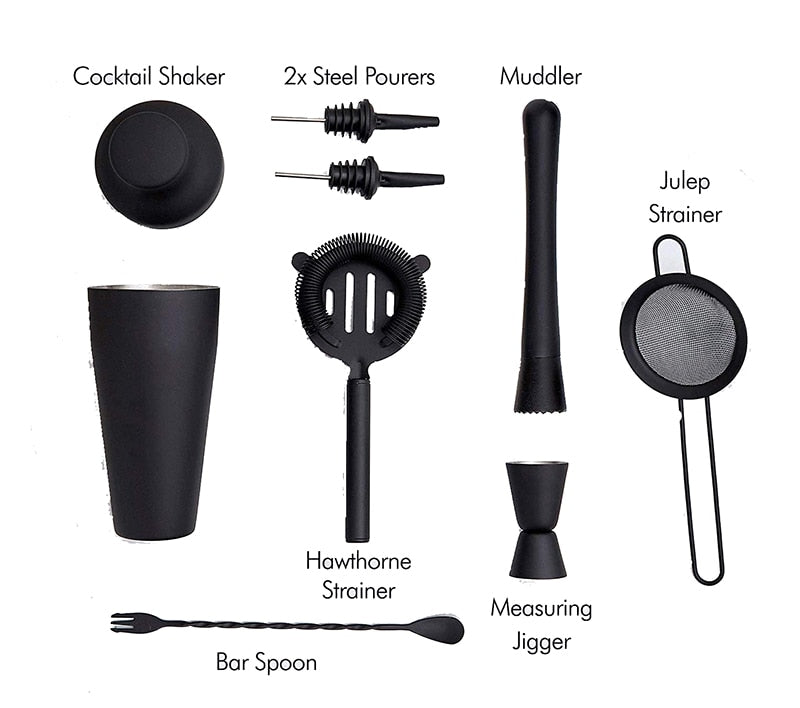 Matte Black Cocktail Shaker Set