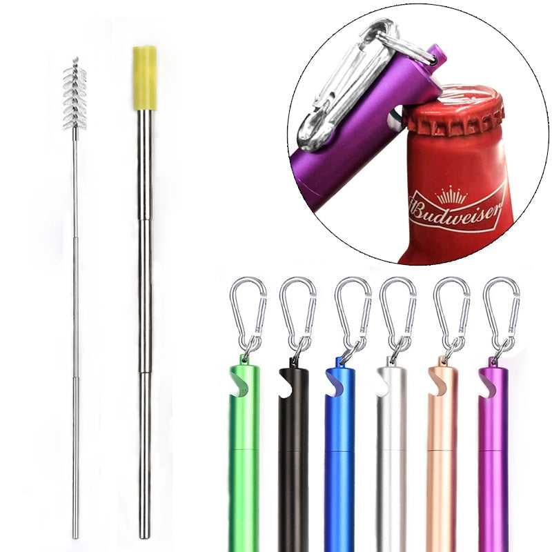 Collapsible Straw Keychain