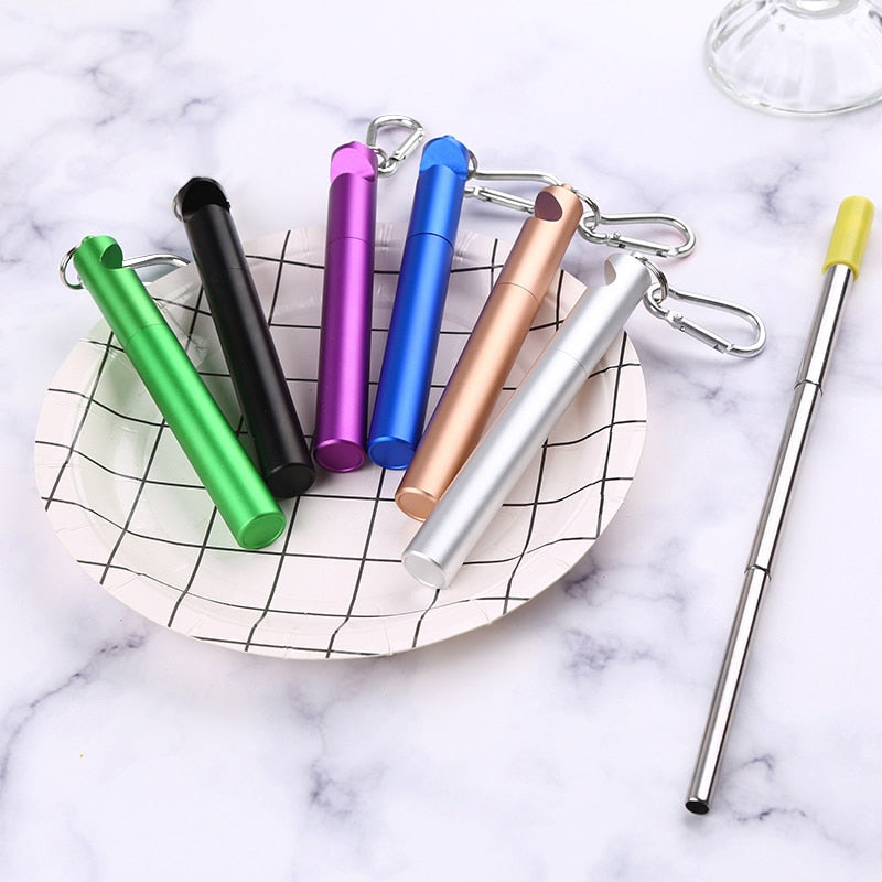Collapsible Straw Keychain