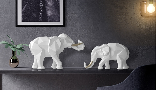 Lucky Elephant Figurine - 2/Set