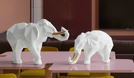 Lucky Elephant Figurine - 2/Set