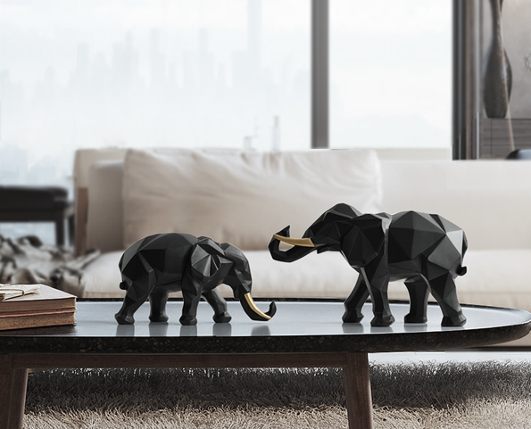 Lucky Elephant Figurine - 2/Set