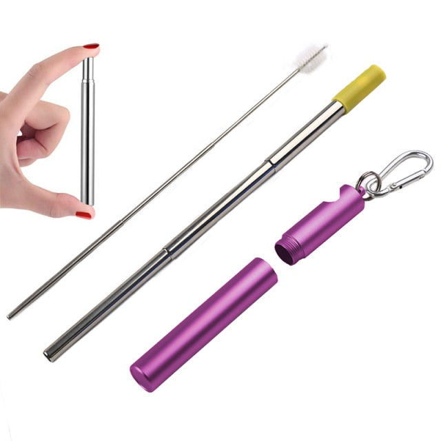 Collapsible Straw Keychain